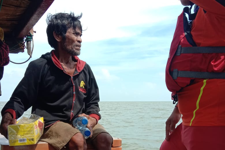 Anto Butarbutar saat ditemukan Tim SAR Gabungan