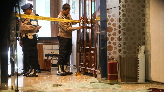 Kantor MUI usai ditembak (ANTARA)